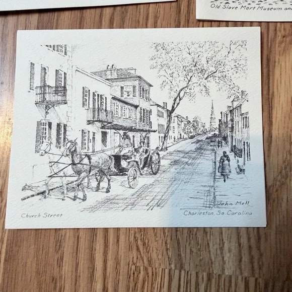 Charming Black and White Home Charleston SC Sketches Note Cards (5) Historical - Picture 7 of 10